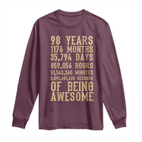 Vintage 98th Birthday Gift Long Sleeve Shirt 98 Years Of Being Awesome