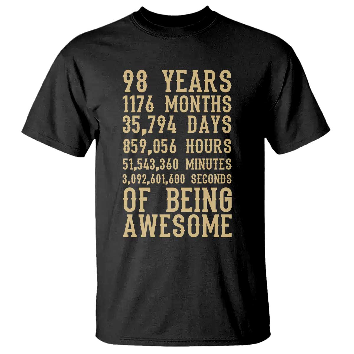 Vintage 98th Birthday Gift T Shirt 98 Years Of Being Awesome