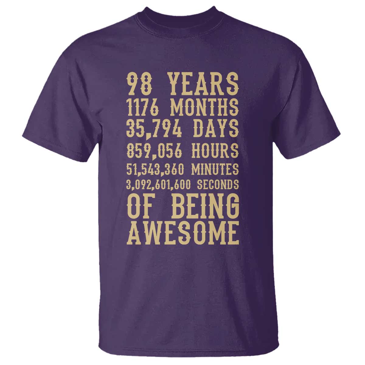 Vintage 98th Birthday Gift T Shirt 98 Years Of Being Awesome