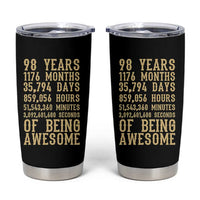 Vintage 98th Birthday Gift Tumbler Cup 98 Years Of Being Awesome