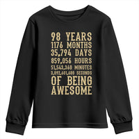 Vintage 98th Birthday Gift Youth Sweatshirt 98 Years Of Being Awesome