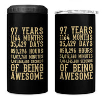 Vintage 97th Birthday Gift 4 in 1 Can Cooler Tumbler 97 Years Of Being Awesome
