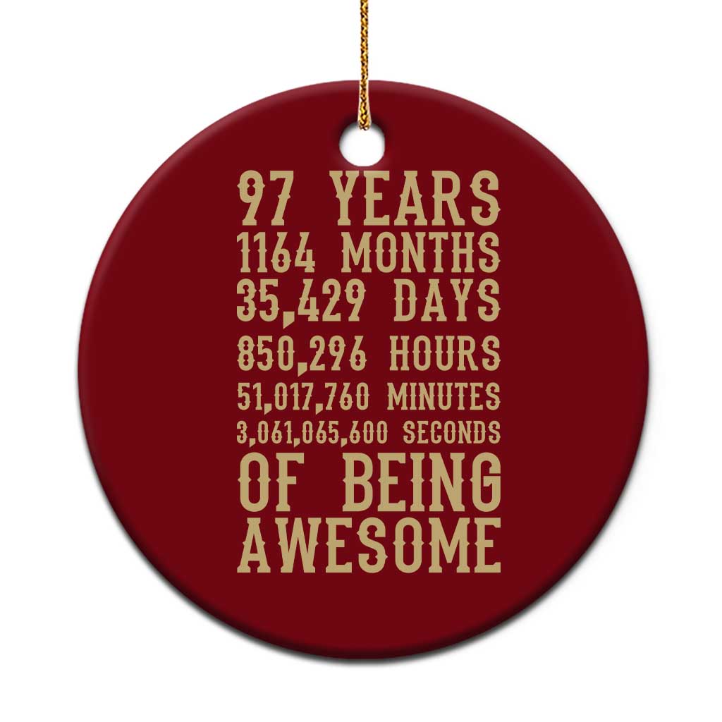 Vintage 97th Birthday Gift Ceramic Ornament 97 Years Of Being Awesome