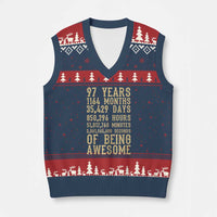 Vintage 97th Birthday Gift V-Neck Knit Sweater Vest 97 Years Of Being Awesome