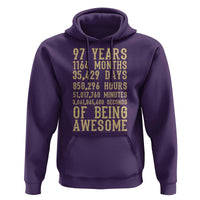 Vintage 97th Birthday Gift Hoodie 97 Years Of Being Awesome