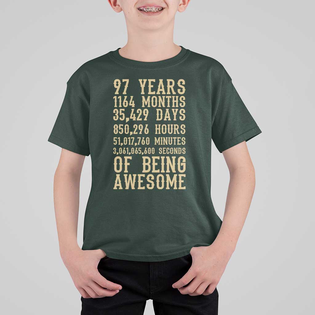 Vintage 97th Birthday Gift T Shirt For Kid 97 Years Of Being Awesome
