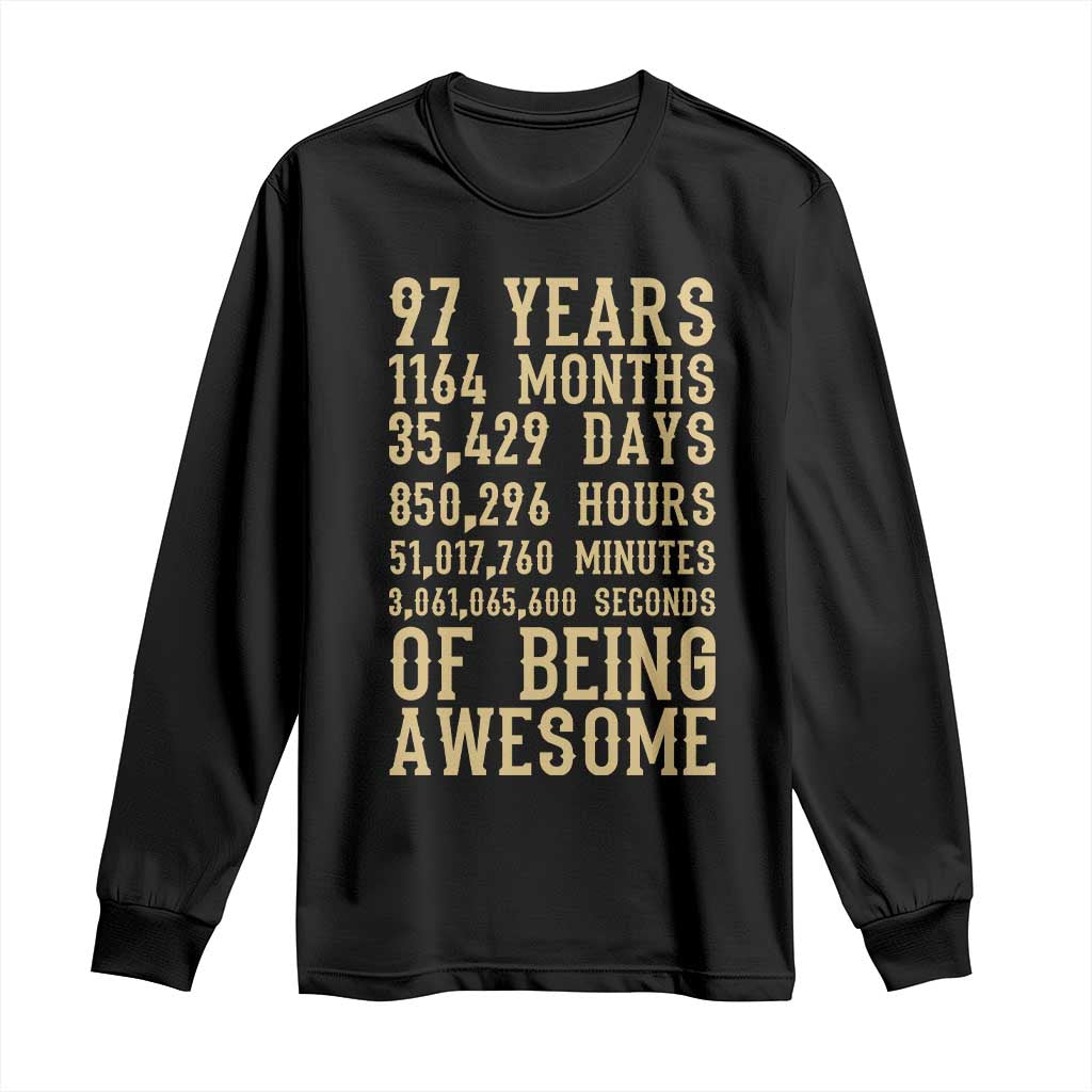Vintage 97th Birthday Gift Long Sleeve Shirt 97 Years Of Being Awesome