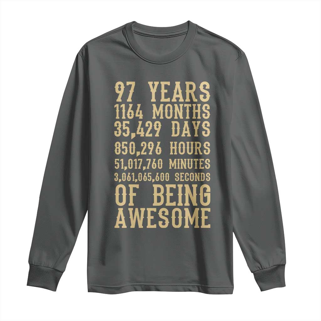 Vintage 97th Birthday Gift Long Sleeve Shirt 97 Years Of Being Awesome