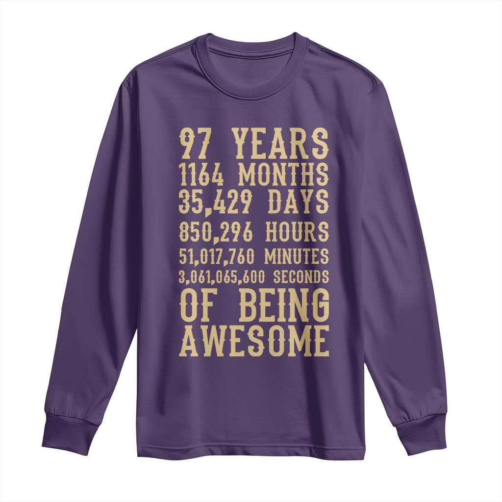 Vintage 97th Birthday Gift Long Sleeve Shirt 97 Years Of Being Awesome