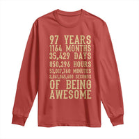 Vintage 97th Birthday Gift Long Sleeve Shirt 97 Years Of Being Awesome
