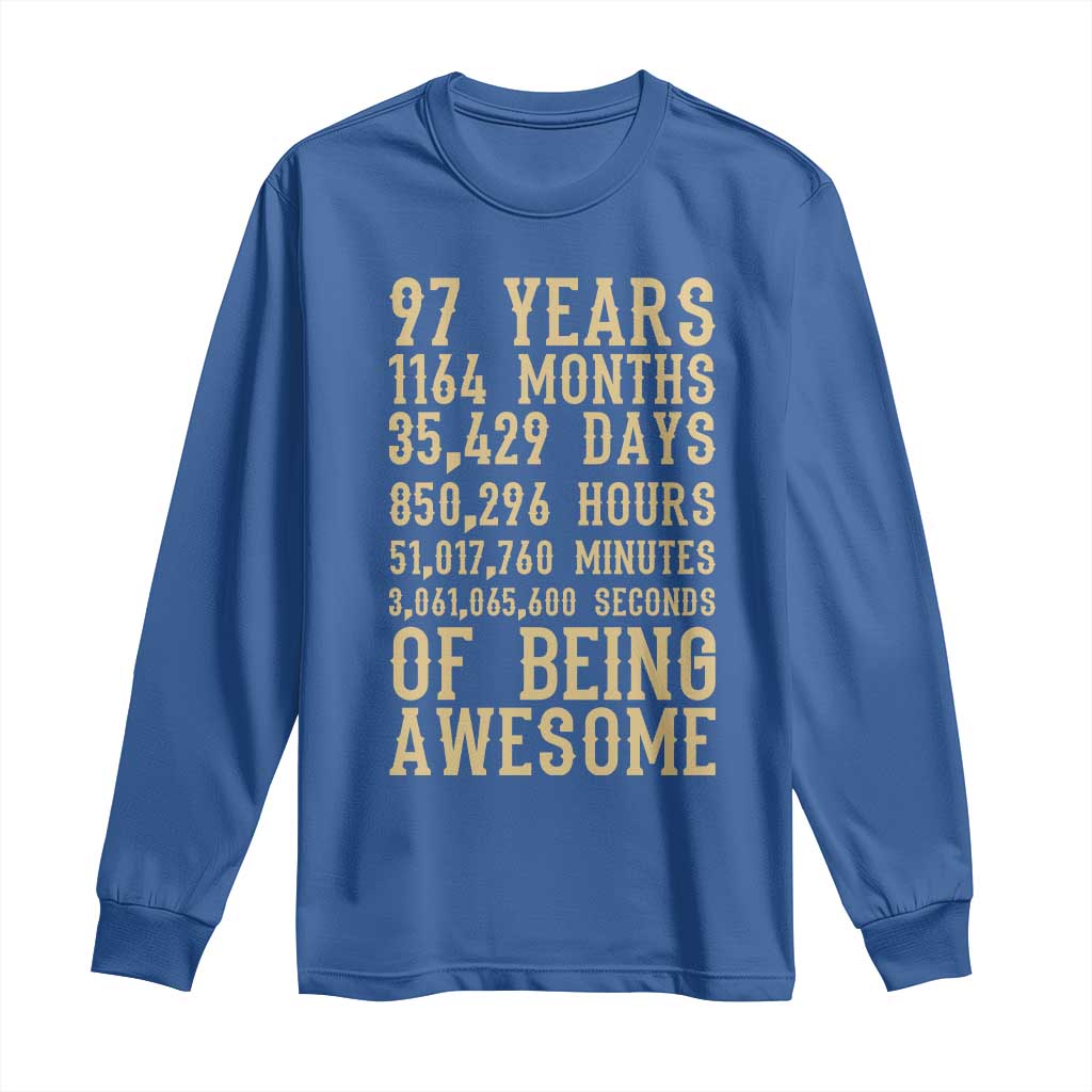 Vintage 97th Birthday Gift Long Sleeve Shirt 97 Years Of Being Awesome
