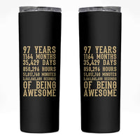 Vintage 97th Birthday Gift Skinny Tumbler 97 Years Of Being Awesome
