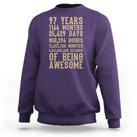 Vintage 97th Birthday Gift Sweatshirt 97 Years Of Being Awesome