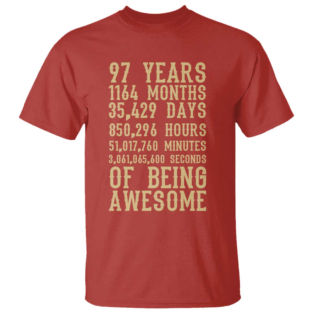 Vintage 97th Birthday Gift T Shirt 97 Years Of Being Awesome