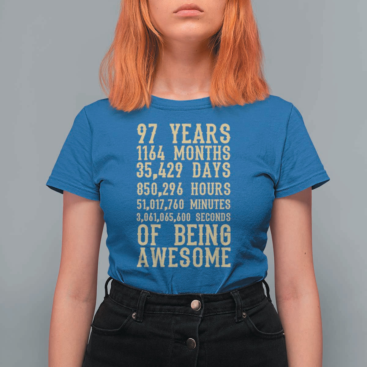 Vintage 97th Birthday Gift T Shirt For Women 97 Years Of Being Awesome
