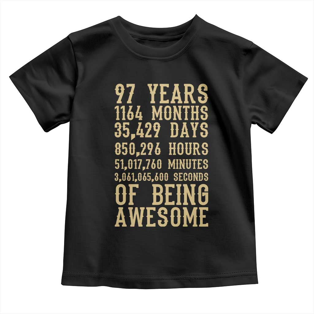 Vintage 97th Birthday Gift Toddler T Shirt 97 Years Of Being Awesome