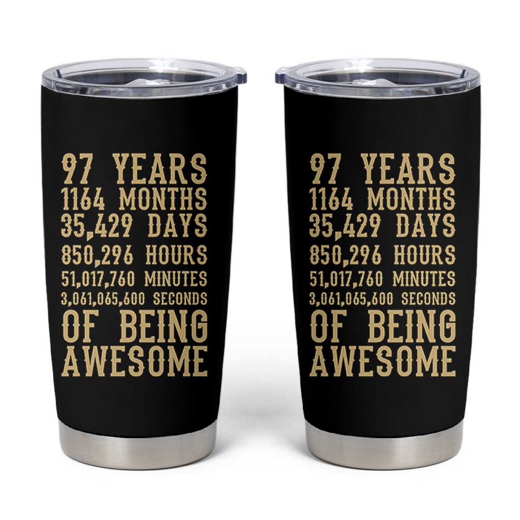 Vintage 97th Birthday Gift Tumbler Cup 97 Years Of Being Awesome