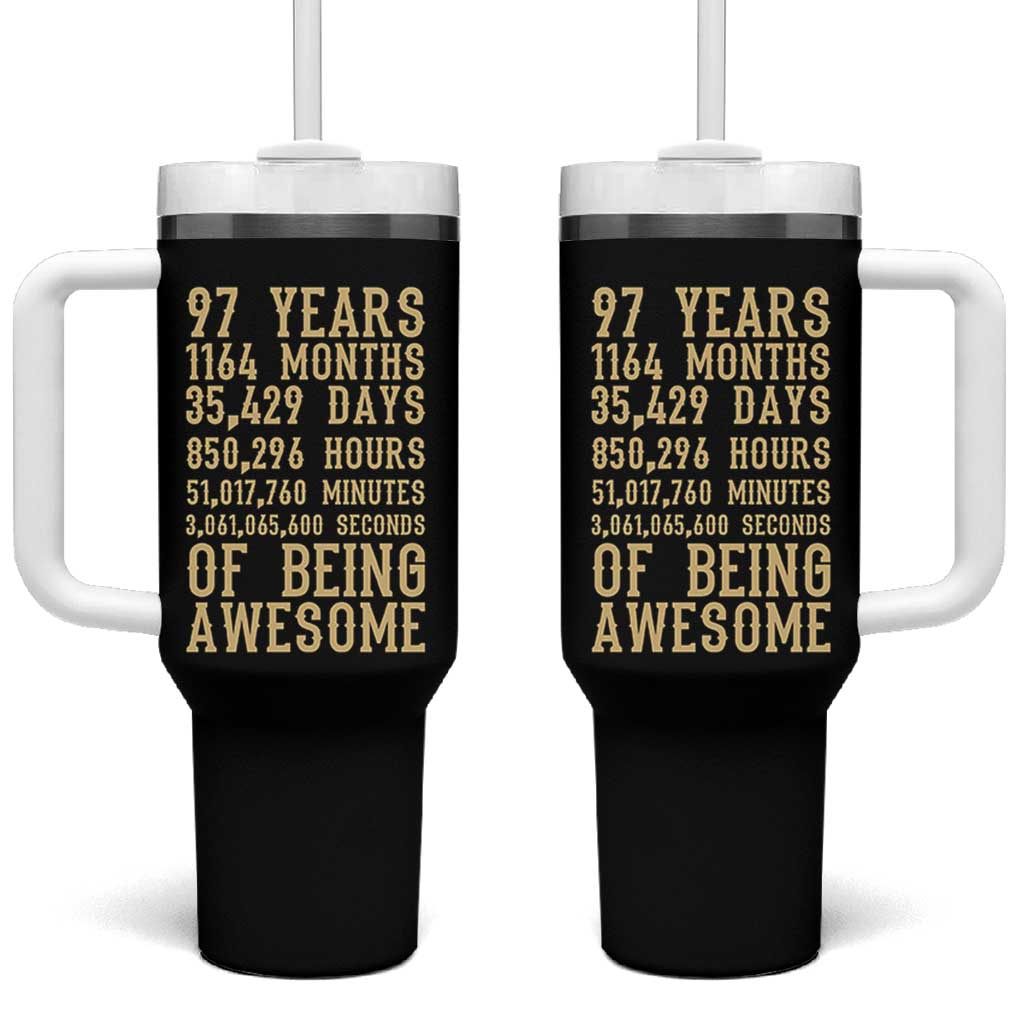 Vintage 97th Birthday Gift Tumbler With Handle 97 Years Of Being Awesome