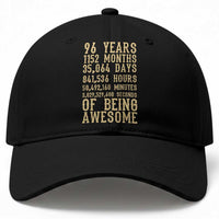 Vintage 96th Birthday Gift Baseball Cap 96 Years Of Being Awesome