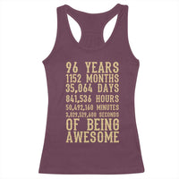 Vintage 96th Birthday Gift Racerback Tank Top 96 Years Of Being Awesome