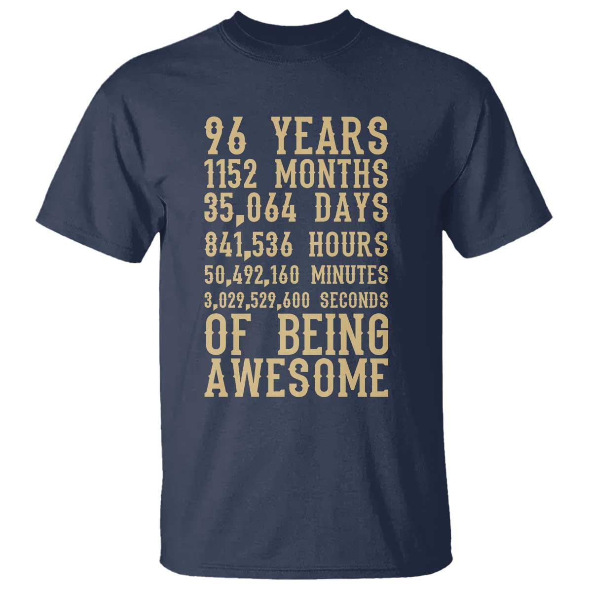 Vintage 96th Birthday Gift T Shirt 96 Years Of Being Awesome