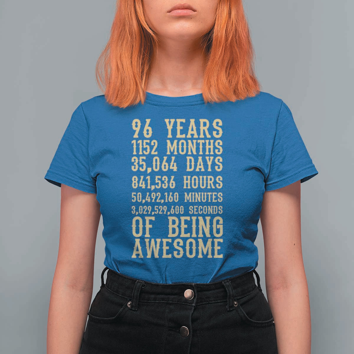 Vintage 96th Birthday Gift T Shirt For Women 96 Years Of Being Awesome