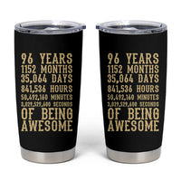 Vintage 96th Birthday Gift Tumbler Cup 96 Years Of Being Awesome