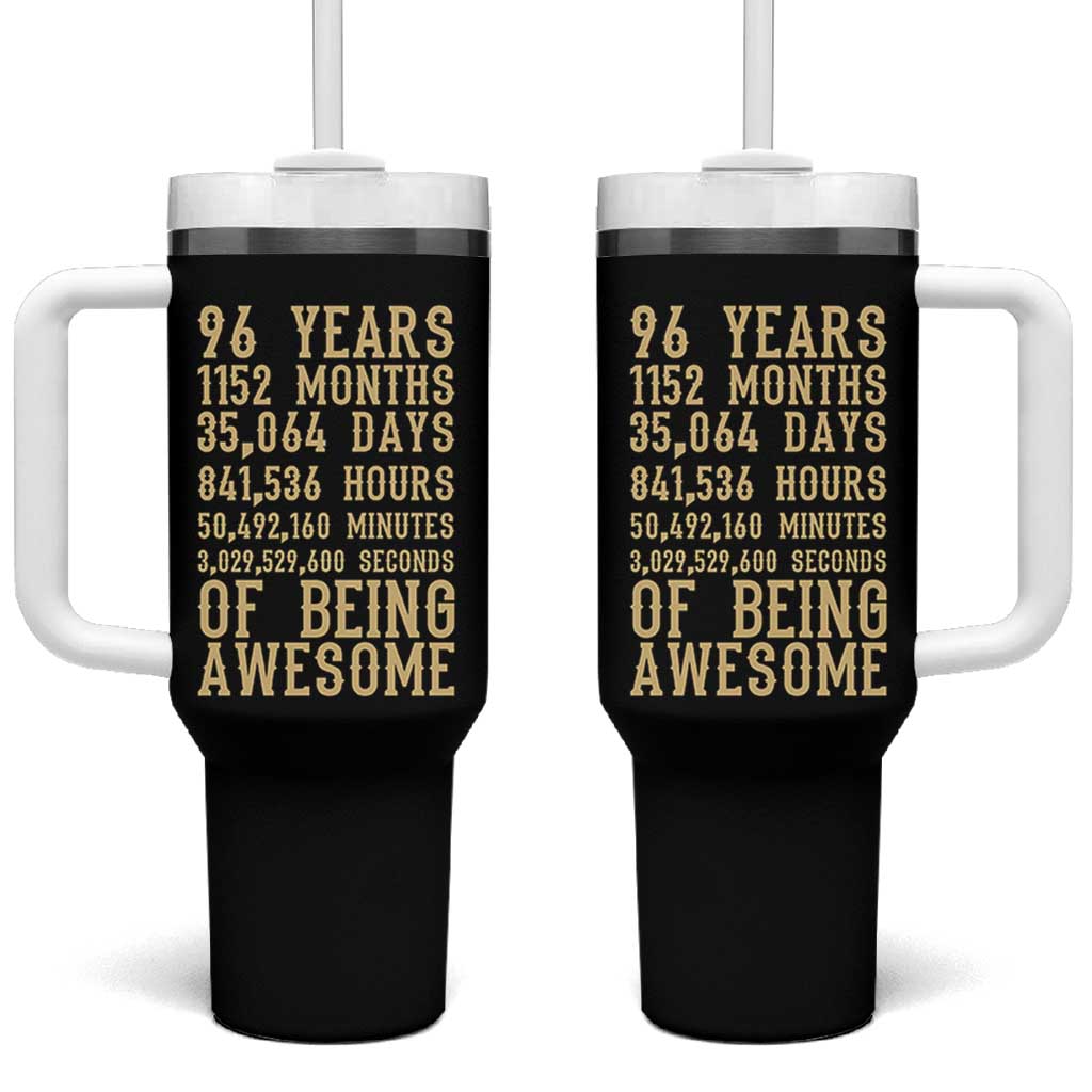 Vintage 96th Birthday Gift Tumbler With Handle 96 Years Of Being Awesome