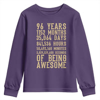 Vintage 96th Birthday Gift Youth Sweatshirt 96 Years Of Being Awesome