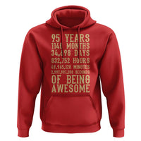 Vintage 95th Birthday Gift Hoodie 95 Years Of Being Awesome