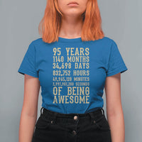 Vintage 95th Birthday Gift T Shirt For Women 95 Years Of Being Awesome
