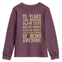 Vintage 95th Birthday Gift Youth Sweatshirt 95 Years Of Being Awesome