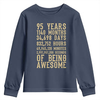 Vintage 95th Birthday Gift Youth Sweatshirt 95 Years Of Being Awesome