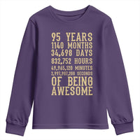 Vintage 95th Birthday Gift Youth Sweatshirt 95 Years Of Being Awesome