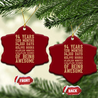 Vintage 94th Birthday Gift Ceramic Ornament 94 Years Of Being Awesome