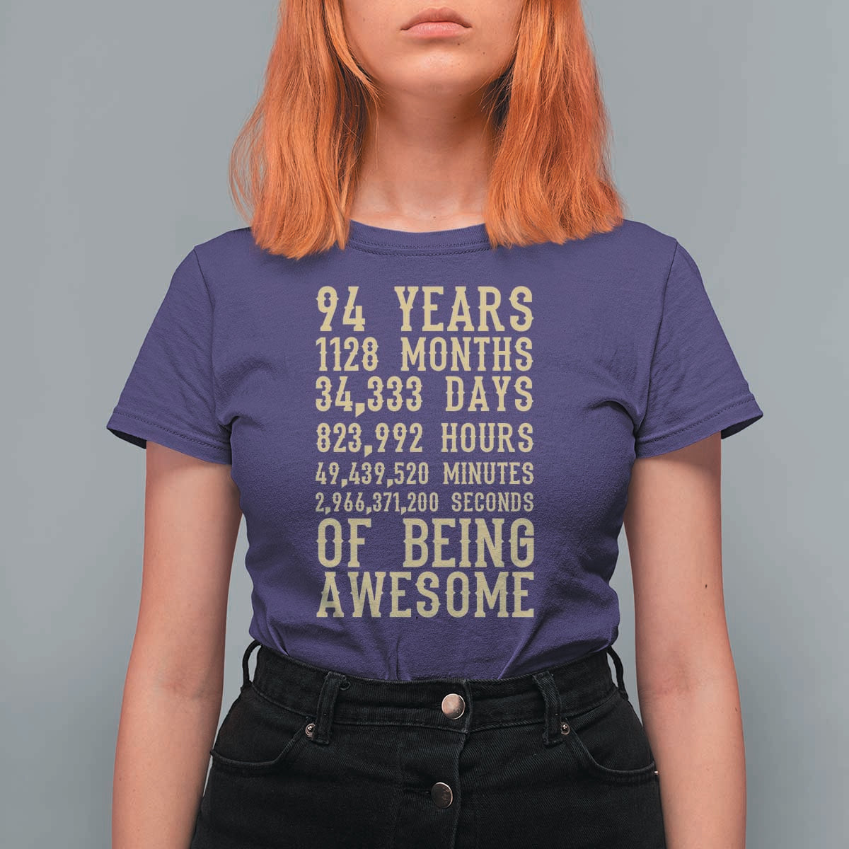 Vintage 94th Birthday Gift T Shirt For Women 94 Years Of Being Awesome