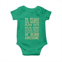 Vintage 93rd Birthday Gift Baby Onesie 93 Years Of Being Awesome
