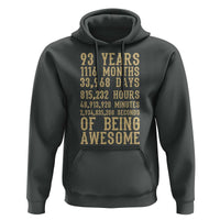 Vintage 93rd Birthday Gift Hoodie 93 Years Of Being Awesome