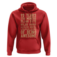 Vintage 93rd Birthday Gift Hoodie 93 Years Of Being Awesome