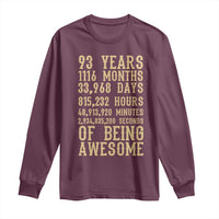 Vintage 93rd Birthday Gift Long Sleeve Shirt 93 Years Of Being Awesome