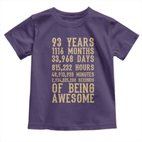 Vintage 93rd Birthday Gift Toddler T Shirt 93 Years Of Being Awesome