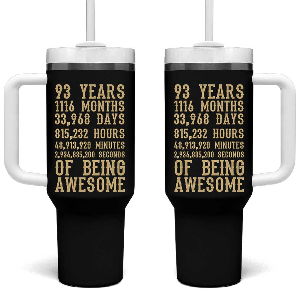 Vintage 93rd Birthday Gift Tumbler With Handle 93 Years Of Being Awesome