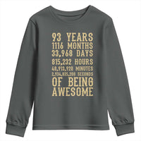 Vintage 93rd Birthday Gift Youth Sweatshirt 93 Years Of Being Awesome