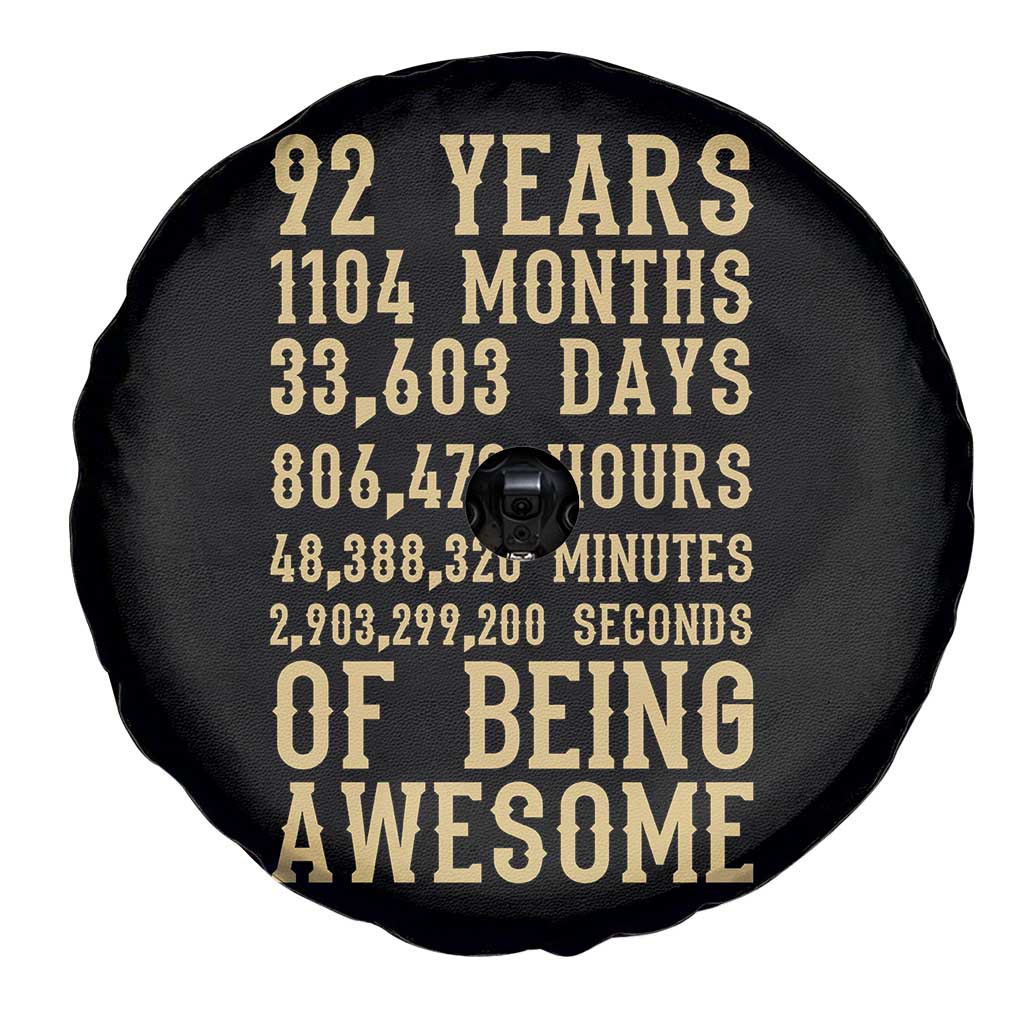 Vintage 92nd Birthday Gift Spare Tire Cover 92 Years Of Being Awesome