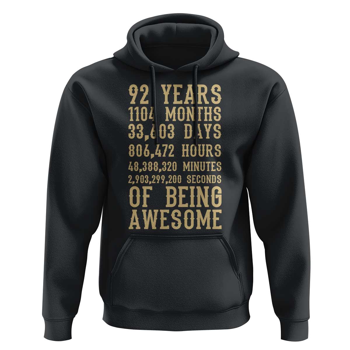 Vintage 92nd Birthday Gift Hoodie 92 Years Of Being Awesome