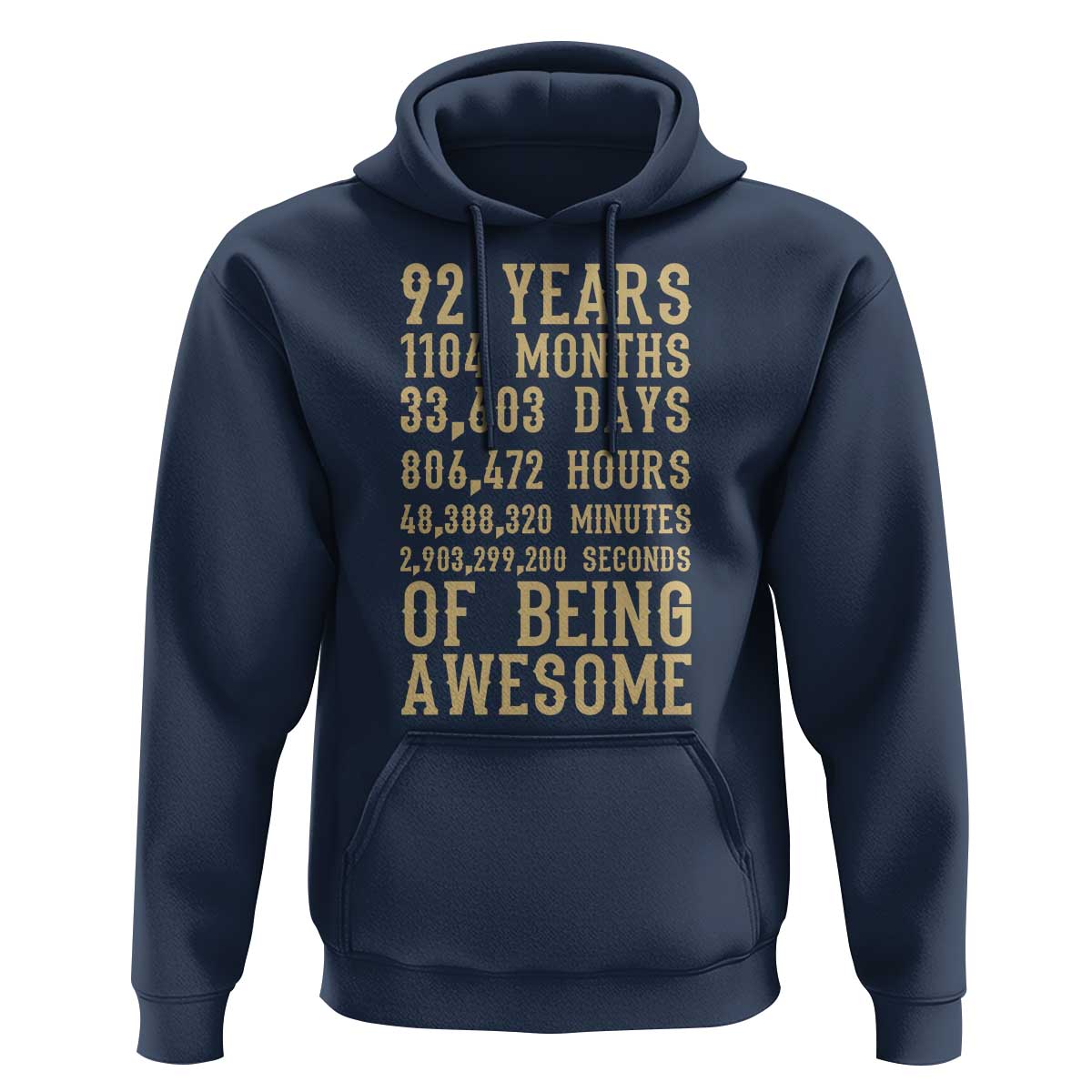 Vintage 92nd Birthday Gift Hoodie 92 Years Of Being Awesome