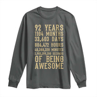 Vintage 92nd Birthday Gift Long Sleeve Shirt 92 Years Of Being Awesome