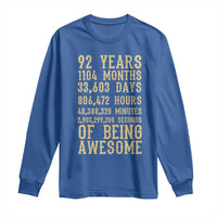 Vintage 92nd Birthday Gift Long Sleeve Shirt 92 Years Of Being Awesome