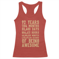 Vintage 92nd Birthday Gift Racerback Tank Top 92 Years Of Being Awesome