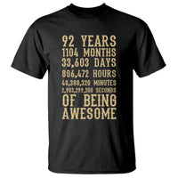 Vintage 92nd Birthday Gift T Shirt 92 Years Of Being Awesome